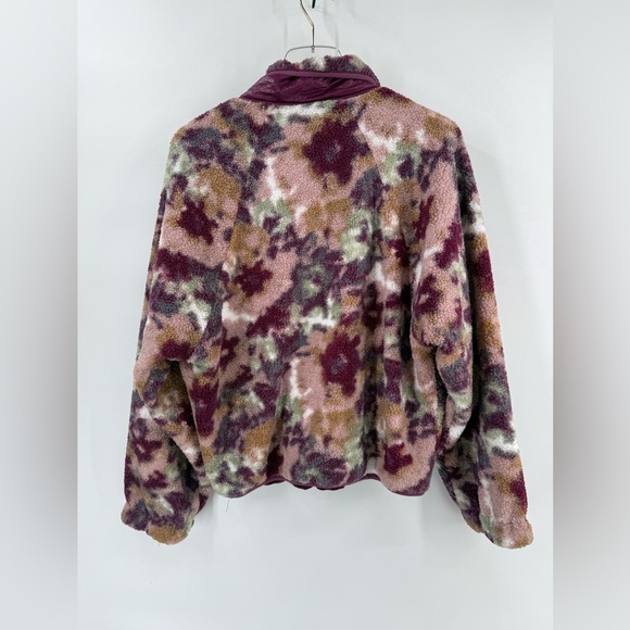 Calme by Johnny Was Purple Floral Printed Fleece Jacket size small - Picture 4 of 7
